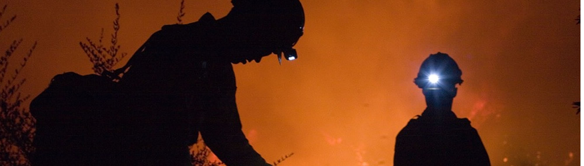 Firefighters fighting wildfire